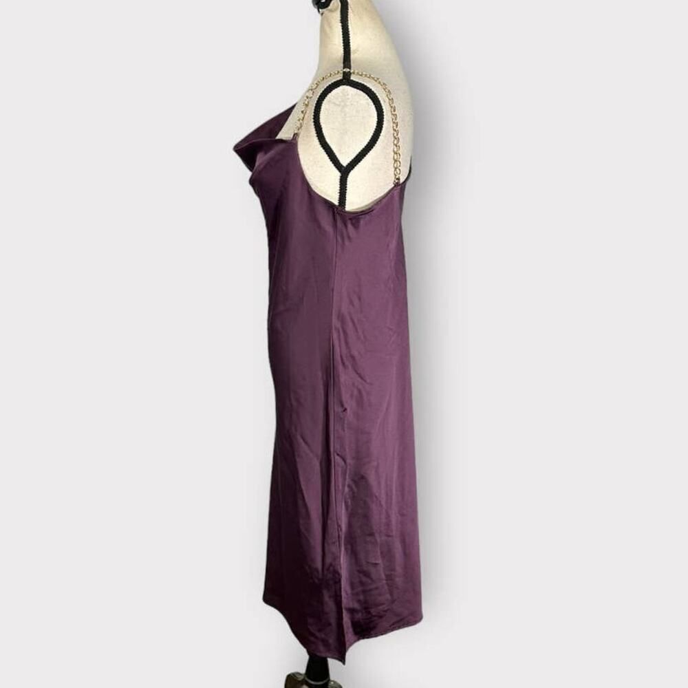 Olive + Oak Slip Dress Women's Small Purple One Shoulder Satin Knee Length NWT - Picture 3 of 8